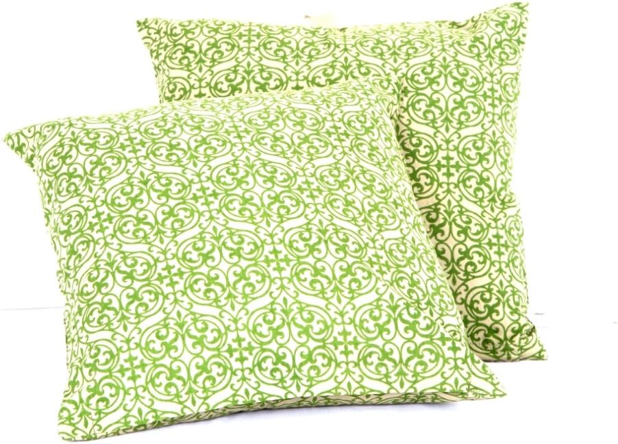Green Mughal Frame Cushion Covers Set of 2 Pcs. (Size 16x16")