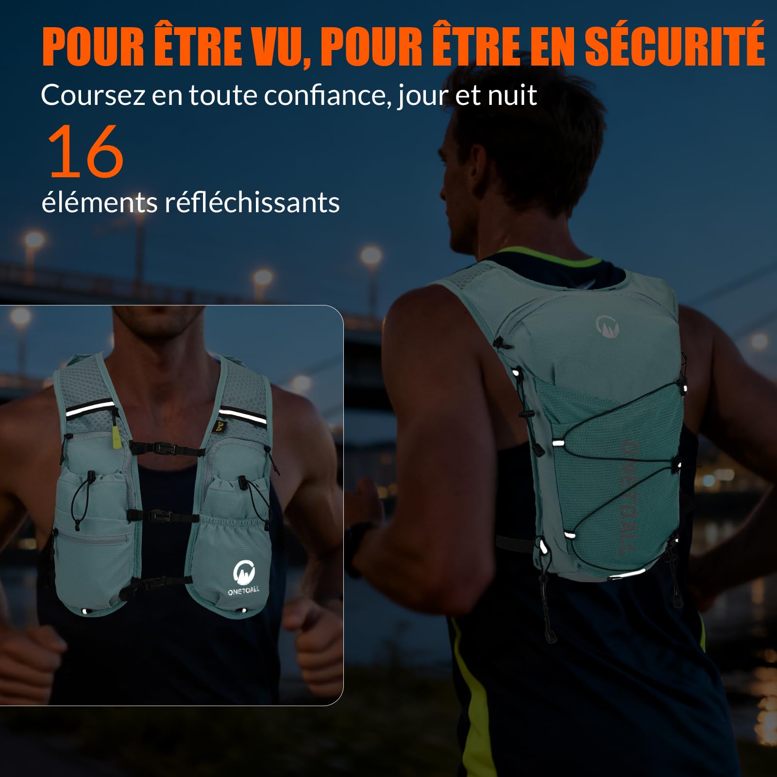 Gilet Hydratation Running Femme Est Un Gilet Course à Pied pour Trail et Randonnée, avec Poche à Eau 2L TPU et Flasque 500ml, Léger et Respirant pour Un Confort Optimal sans Rebond