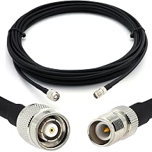 RP-TNC Male to RP-TNC Female Extension Cable 10m / 32.8ft Jumper Low Loss HF240 LMR 240 Equivalent Coax RF Coaxial for WiFi Antenna Wireless LAN RP TNC Reverse Polarity TNC, Female PIN