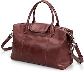 befen Vintage Genuine Leather Satchel Tote Bag for Women, Top Handle Handbags Leather Purse, Large Shoulder Crossbody Bags