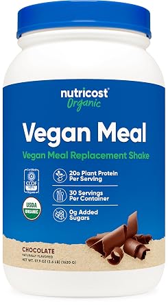 Nutricost Organic Vegan MRP Chocolate Flavored 30 Servings - GMO Free, Gluten-Free Meal Replacement Drink