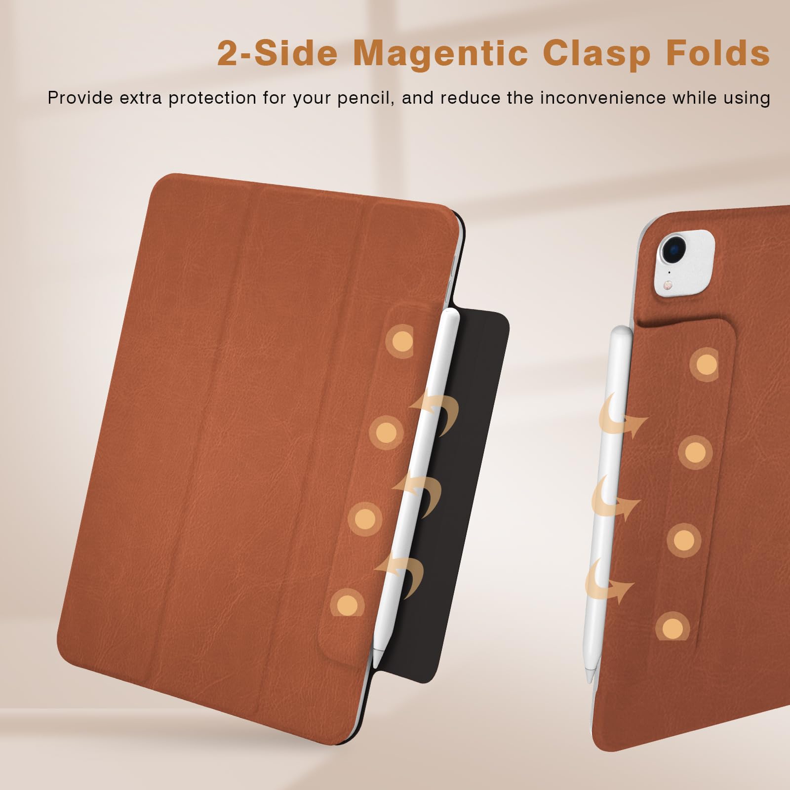 Magnetic Case for iPad Air 7/6/5/4, Slim Smart Folio for Air 5th/4th