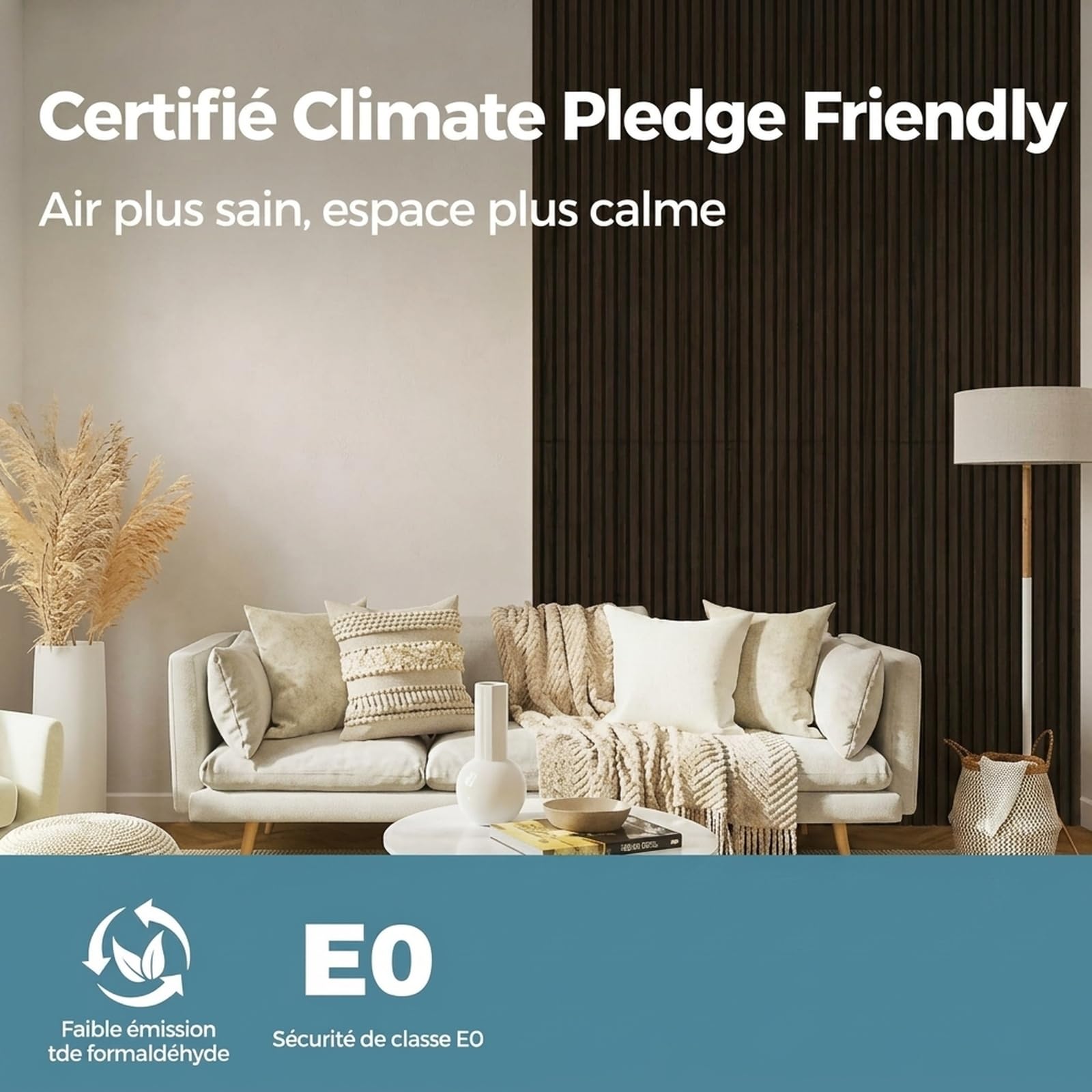 AKUMAX 2 Panneaux acoustiques extra épais, panneaux muraux en bois massif de 1,44 m², pour la décoration murale du salon, du bureau,certifiés ignifugés(Noyer Noir, 2pcs-120*60cm)