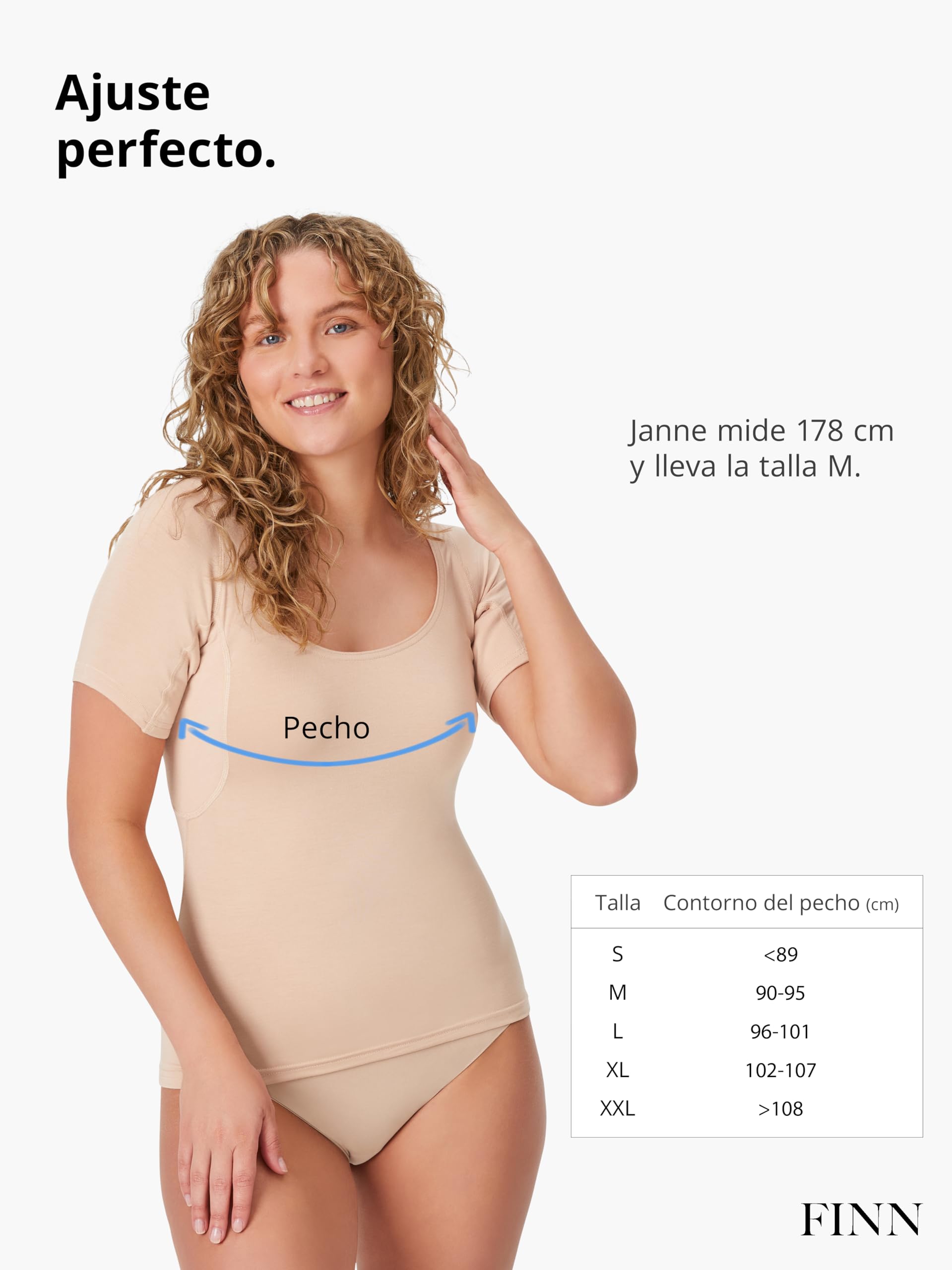 FINN Camiseta Anti-Sudor Mujer con Almohadillas Integradas