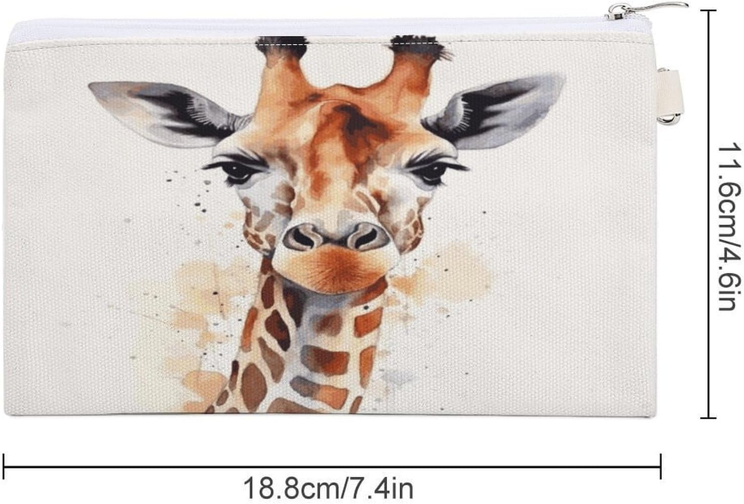 Stylish Animal Watercolor Giraffe Coin Purse,Travel Portable Keychain Wallet Canvas Coin Wallets Mini Zipper Tool Bag Lightweight Change Purse