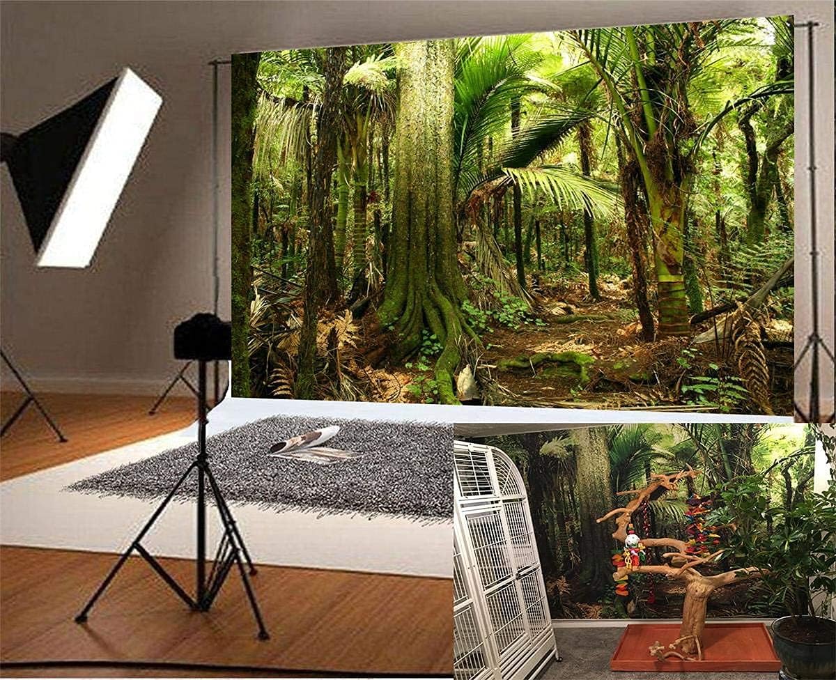 Flash Sale Jungle Photography Backdrop Growth Lush Fern Tropics Jungle Flora 10x6.5ft Background Green Vegetation Nature Landscape Photo Studio Props