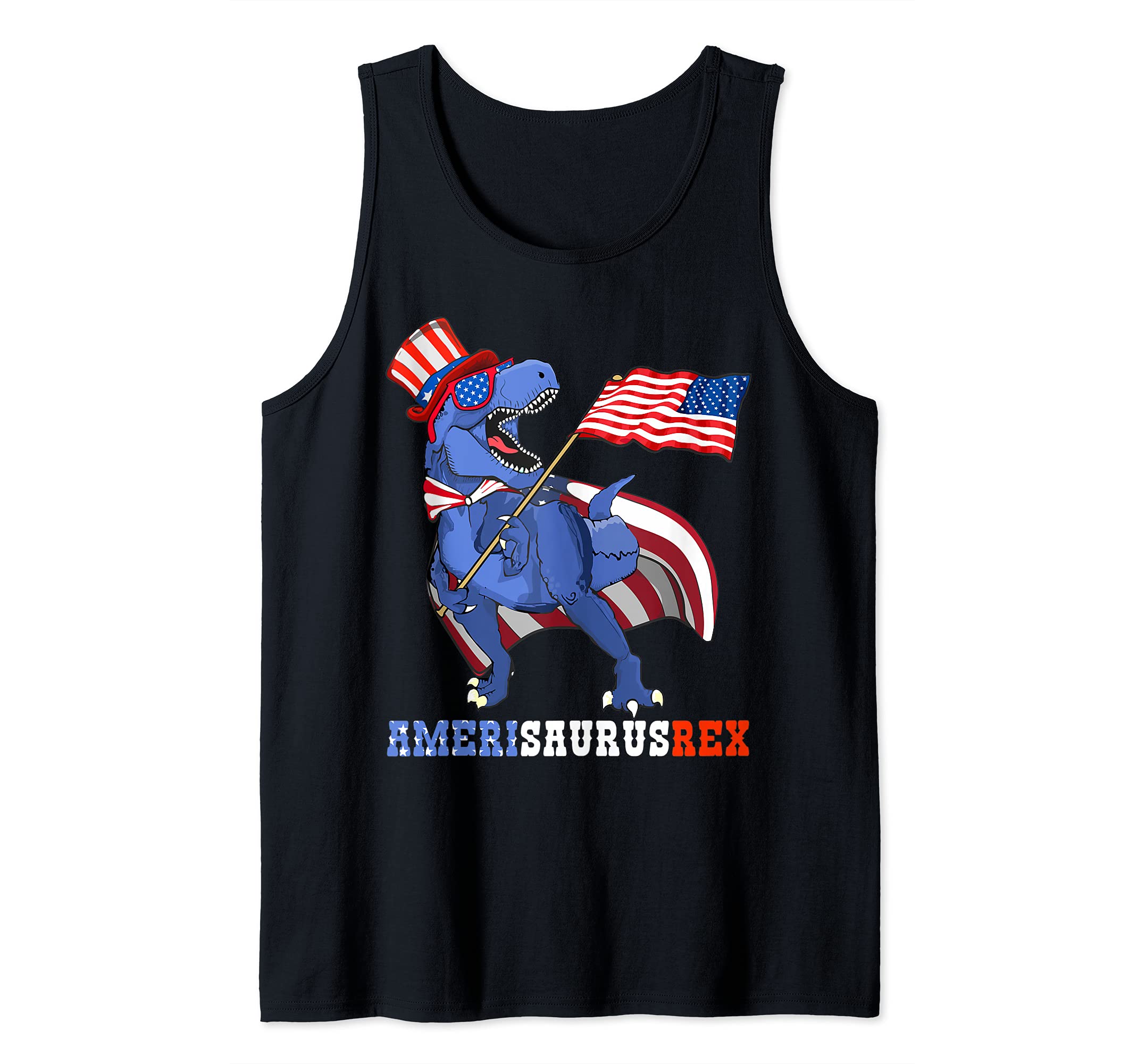 American Dinosaur 4th Of July Patriotic T Rex US Flag Funny Tank Top