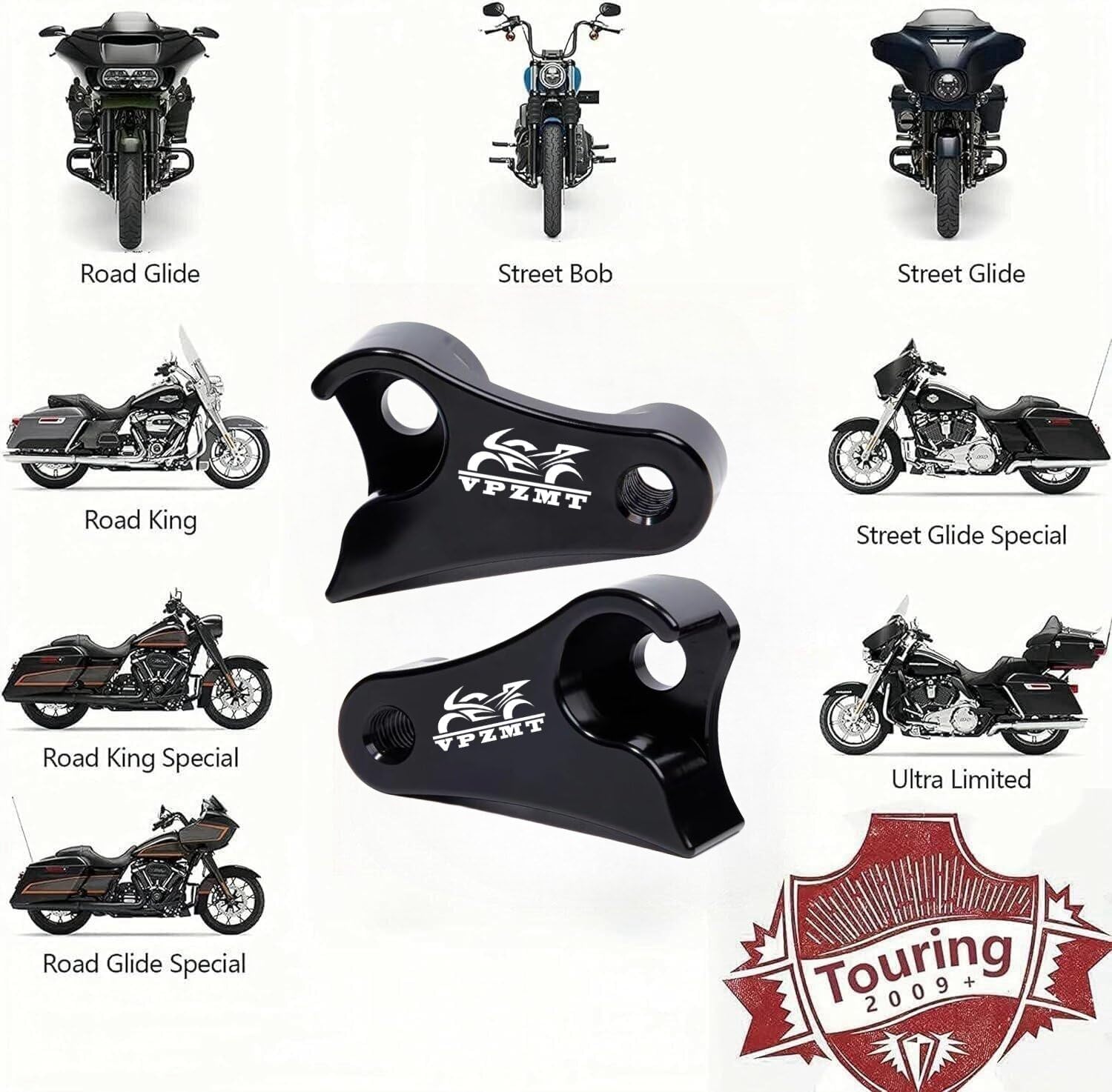1"-3" Adjustable Rear Lowering Kit For Harley Touring Bikes 2002-2016 (Street Glide, Road King, Etc.)