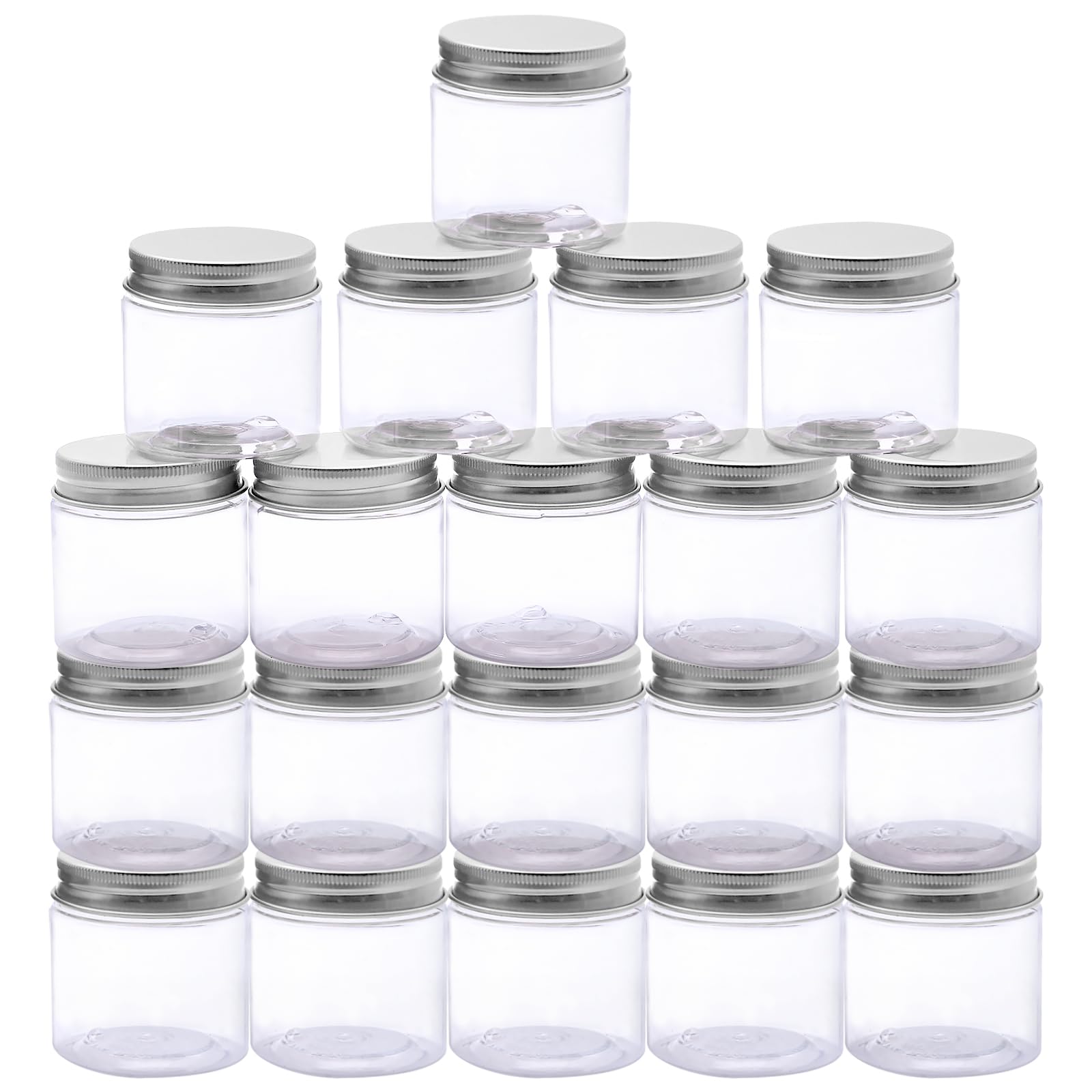 20 Pièces Pots Cosmétiques en Plastique, 60 ml Pots de Crème à Remplir avec Couvercle et étiquettes, Contenants Cosmétiques Vides pour échantillons, Cosmétiques, Nail Art