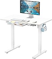 Vista 119 de SHW - Escritorio de pie eléctrico de altura regulable con memoria - 48 x 24 pulgadas, marrón rústico