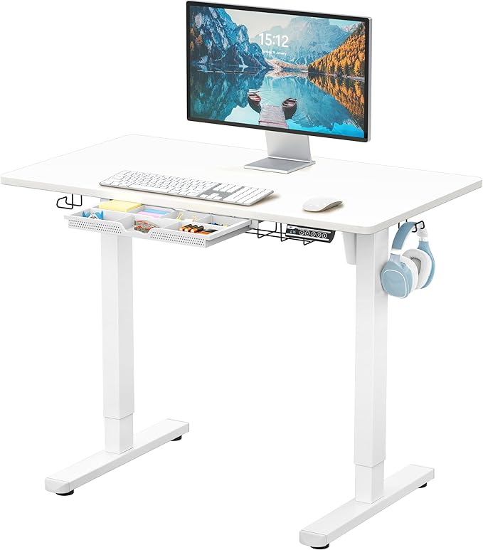 SHW Electric Height Adjustable Desk OD-91A 40 x 24 Inches