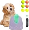 Automatic Dog Ball Launcher for Small to Medium Sized Dogs, Dog Interactive Toy Pet Ball Thrower with Balls (Yellow)