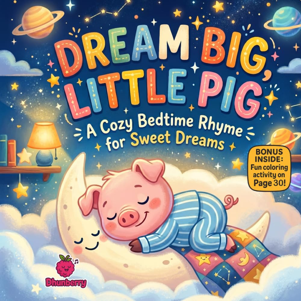 Dream Big, Little Pig: A Funny Bedtime Rhyming Adventure About Big Dreams, Silly Mishaps, and Being Yourself