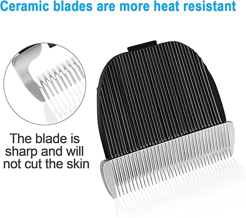 Miniatura 3 de Audoc Cuchillas de repuesto para cortadora de aseo para perros, cerámica y acero inoxidable, bajo ruido, se adapta a Oneisall Pet Clippers