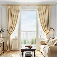 Vista 2 de Barras de cortina de servicio pesado para ventanas de 28 a 48 pulgadas, barras de cortina doradas de 1 pulgada para exteriores, casa de campo