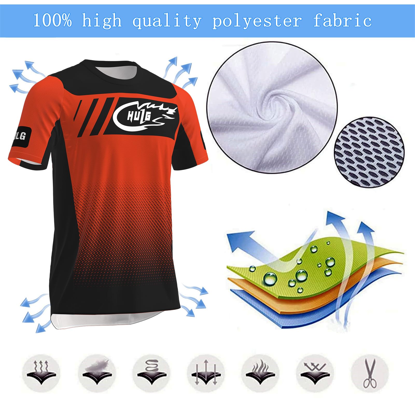 Jersey de MTB, Camisetas de Ciclismo Masculino, Camiseta MTB de Manga Corta para Hombres, ciclos de Ciclismo para Hombres, Camisa de Motocross, Camiseta BMX
