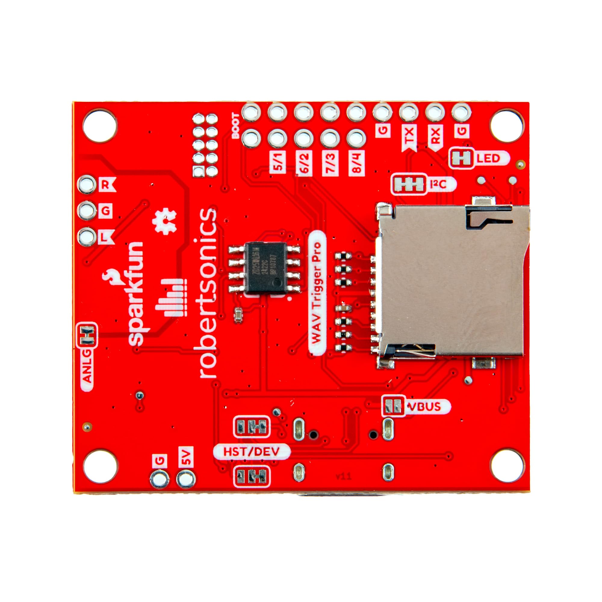 SparkFun Qwiic WAV Trigger Pro - Reproductor de audio polifónico de alta fidelidad - Soporte y control MIDI-USB - Dimensiones de la placa: 4,4 x 3,8 cm.