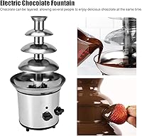 Vista 3 de Luqeeg Fuente de fondue de chocolate, máquina eléctrica de fuente de chocolate de 4 capas, máquina de fusión de chocolate de acero inoxidable, torre