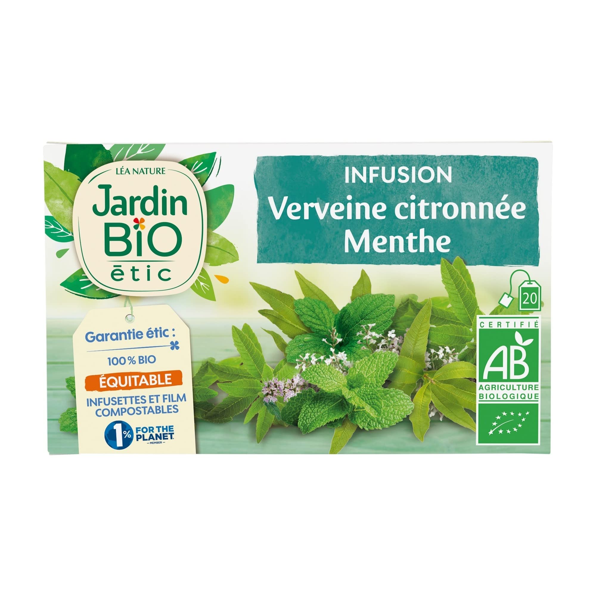 Jardin BIO étic - Infusion Verveine citronnée Menthe 30g - lot de 6