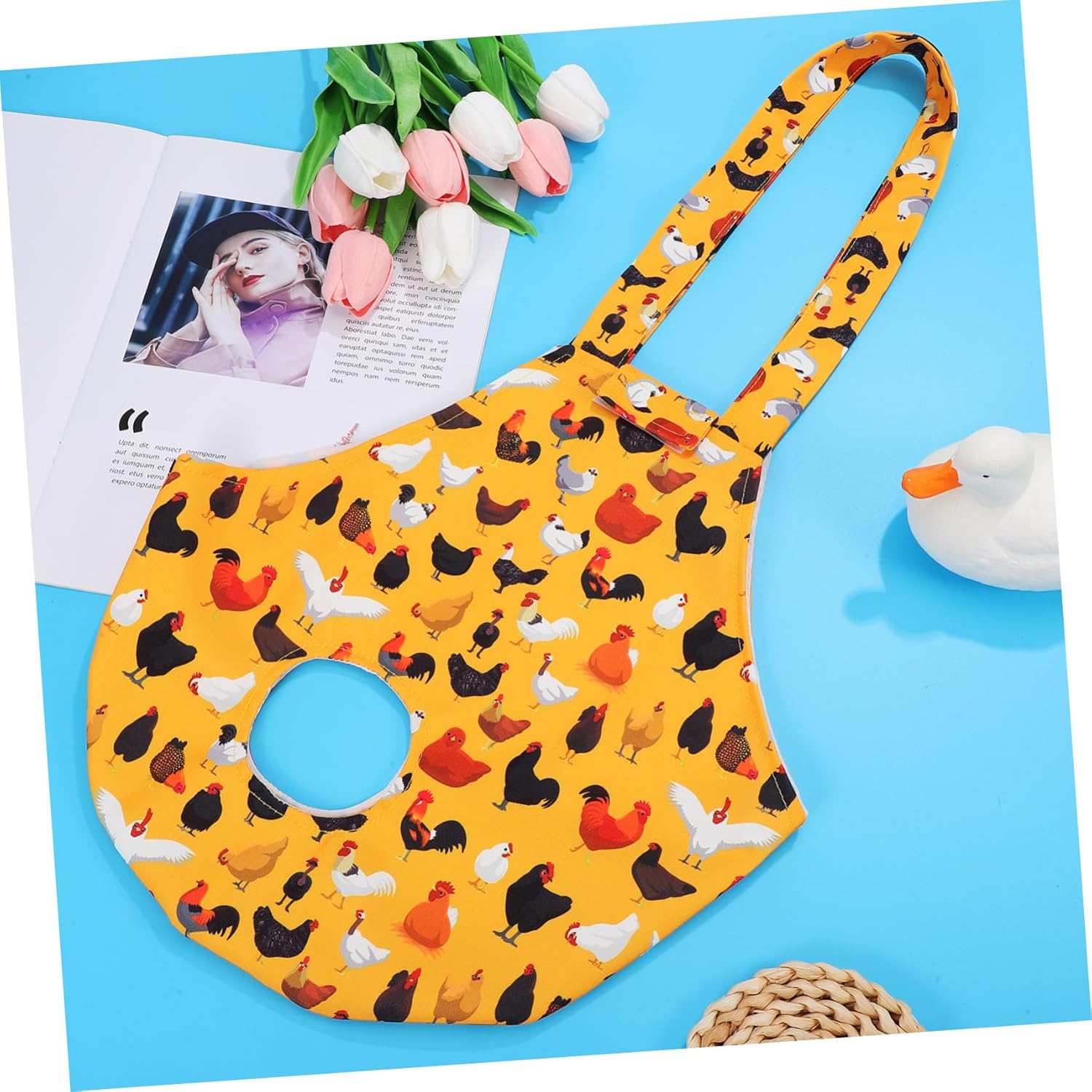 2-Pack PET Chicken Carrier Bags for Rooster and Hen Waterproof Sling Bags Adjustable Straps for Outdoor Travel and Poultry Transport