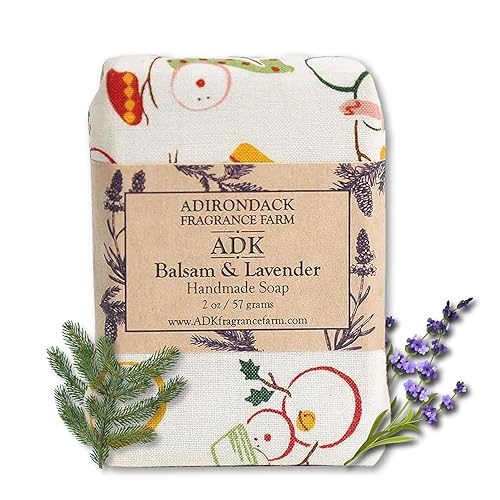 Barra de jabón natural de bálsamo y lavanda de 2 onzas, a base de plantas, hecho con jabón orgánico, jabón vegano para hombres y mujeres, aceites