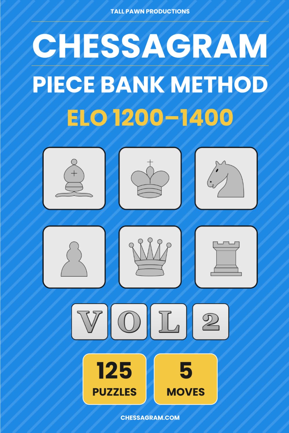 Chessagram: 5 Moves - Piece Bank Method (ELO 1200-1400) - Visualisation Training (Chessagram Method - Pieces Only - 5-Moves - White to Play)