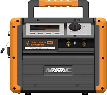 NAVAC Recovery Unit | Twin Cylinder | HVAC Recovery Machine for Flammable Refrigerants | AC Recovery Unit for Freon | Large Backlit Digital Interface | Refrigerant and HVAC System Maintenance