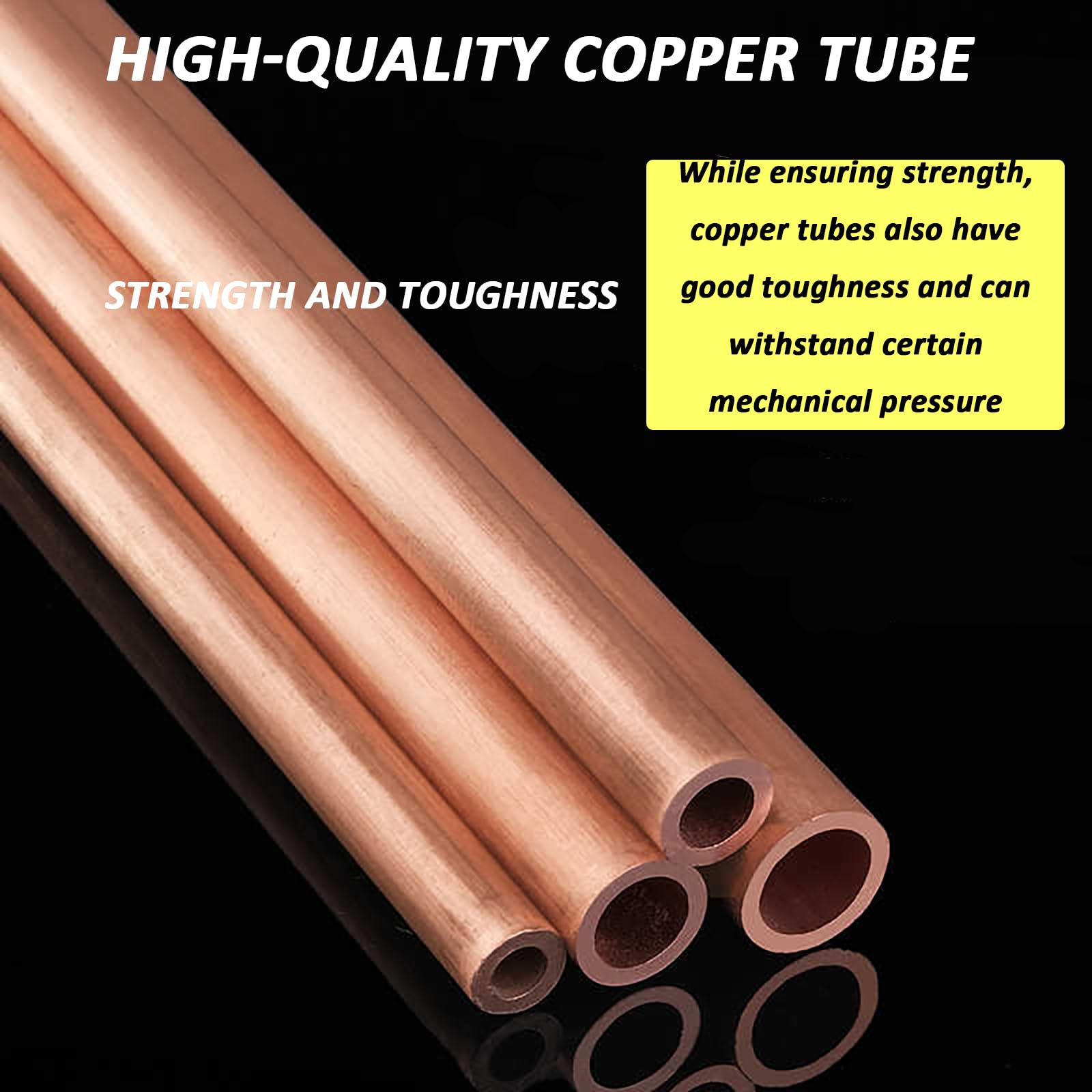 2 tubos de cobre de 500 mm de longitud y 15-17 mm de grosor, con diferentes diámetros de pared, for manualidades, modelismo e ingeniería electrónica.(15mm+1mm)