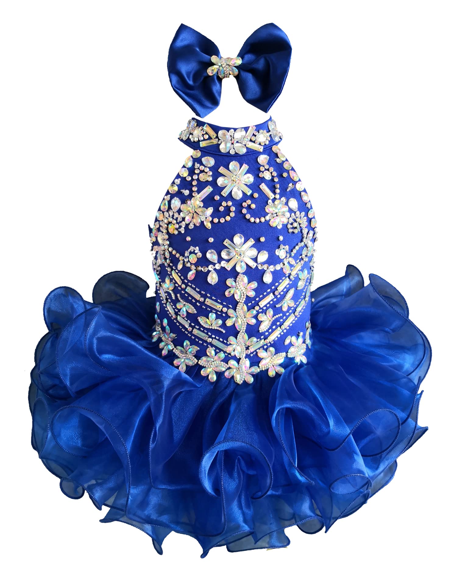 Jenniferwu G284-6 Baby-Kleid für Neugeborene, kleine Mädchen, Größe 18–24 M, Blau
