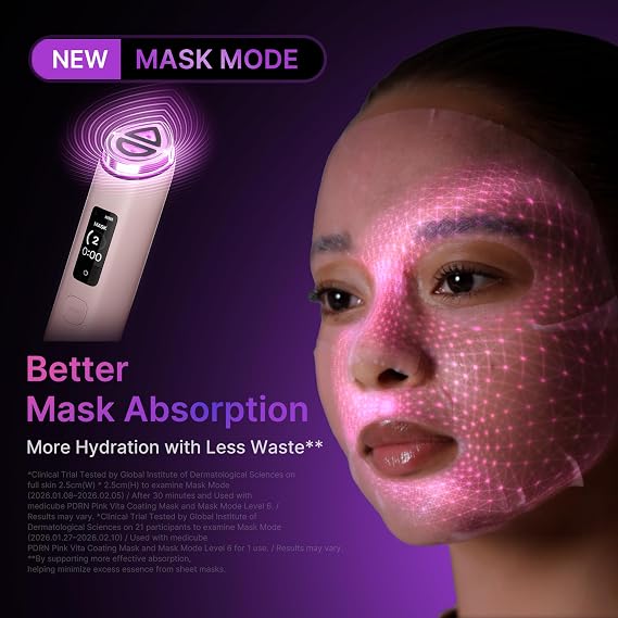 medicube Booster Pro X2™ | 7-IN-1 Glow Beauty Device | 2X Care for Glow, Pores, Skin Definition & Radiance | Customized Dual & Sheet Mask Boost Modes | Korean Skincare Device | White