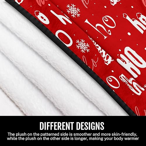 Miniatura 6 de Culudea Mantas de Navidad rojas con árbol de Navidad, mantas suaves y decorativas para sofá, manta de franela de 50 x 60 pulgadas para sofá, cama,