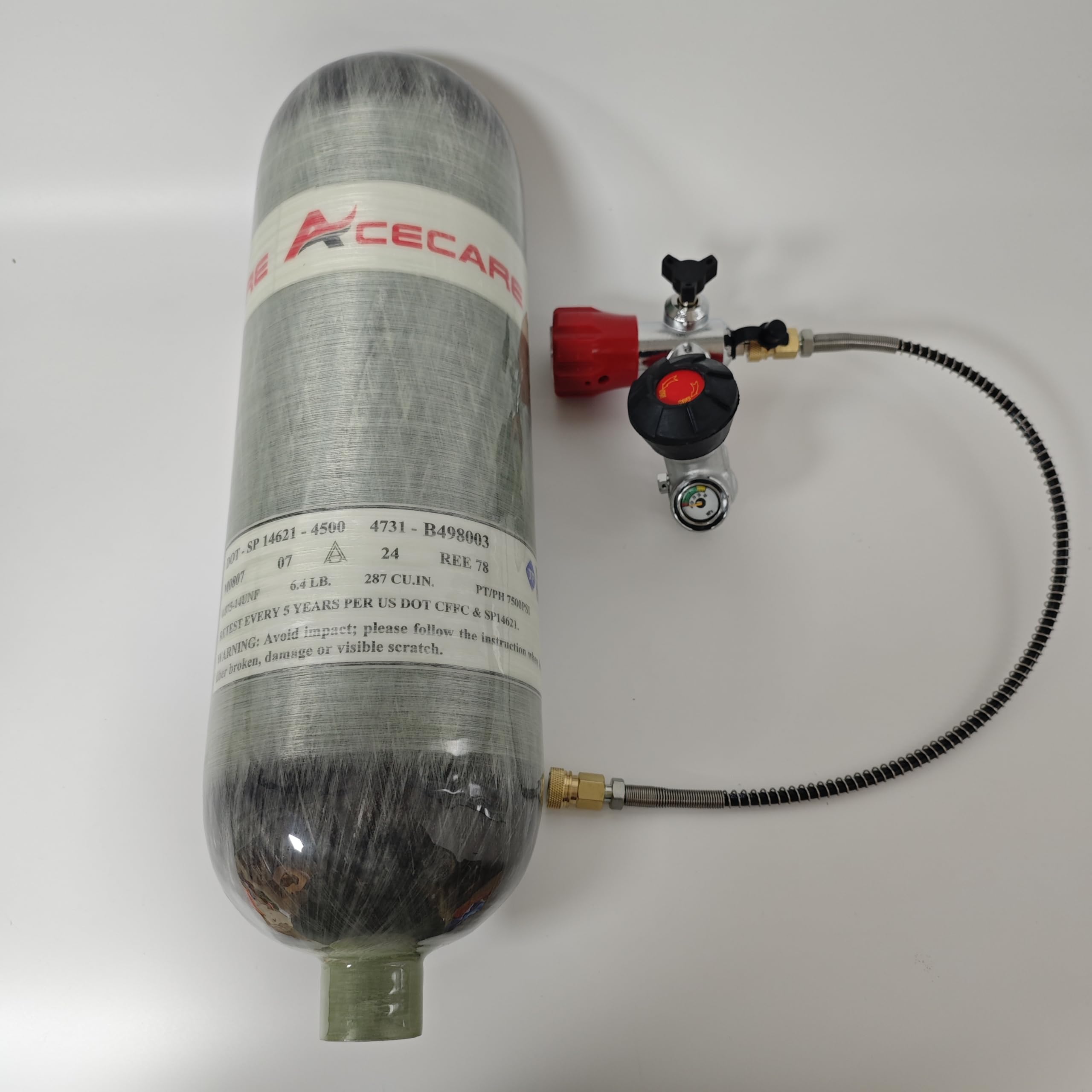 Acecare 4.7L dot Certified Carbon Fiber Tank 4500psi PCP Fill Tank