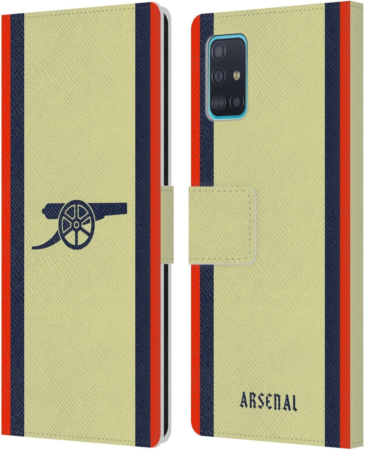 Head Case Designs Officially Licensed Arsenal FC Away 2021/22 Crest Kit Leather Wallet Case Compatible with Samsung Galaxy A51 (2019)