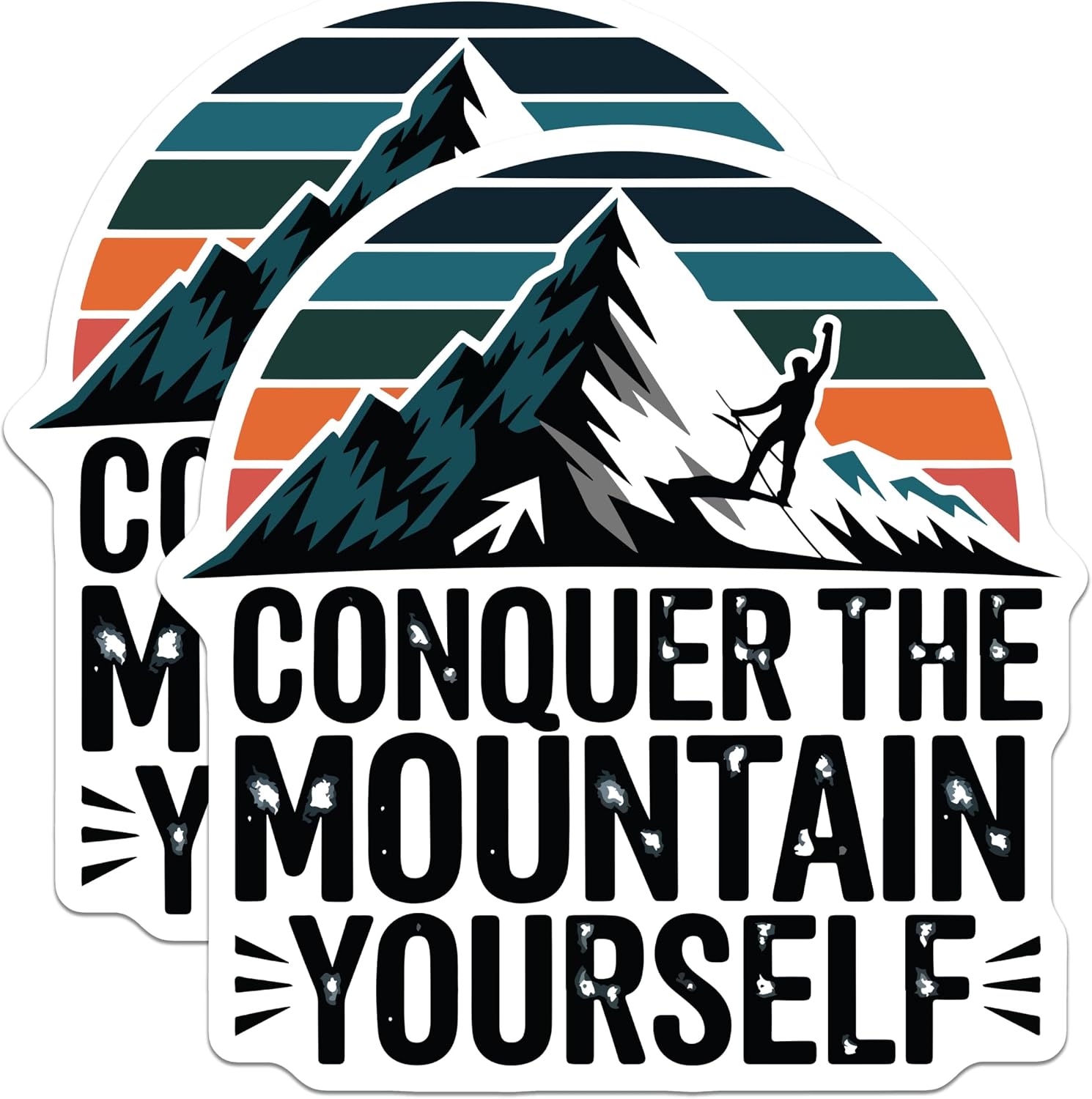 (2 Pack) Mountain Climbing Magnets - Conquer The Mountain - Adventure Decor - 5" On Longest Side - Sticks to Smooth Flat Surfaces - Made in USA - MAG10415
