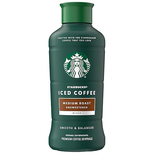 Starbucks Medium Roast Iced Coffee, Black Unsweetened, 48 Fl Oz Bottle