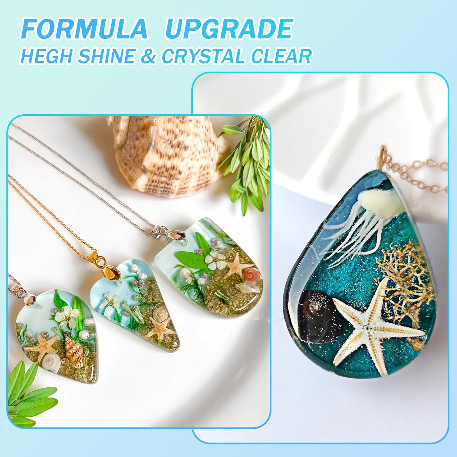 KISREL UV Resin 500g-Upgraded UV Resin Kit, Hard Type Crystal Clear Ultraviolet Curing UV Epoxy Resin for Craft Jewelry Making - Image 2