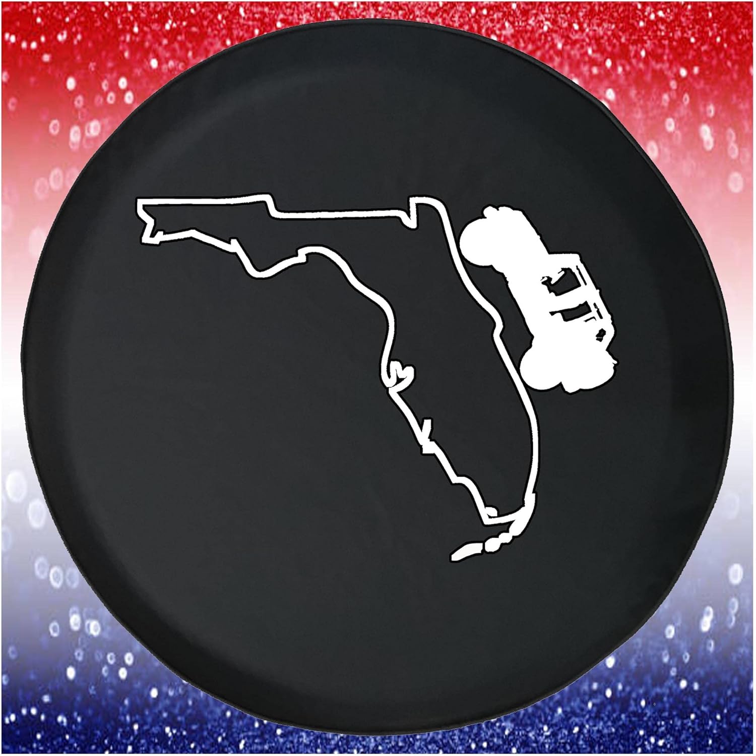 Spare Tire Cover Florida Off Road Black Accessories for Trailers Trucks SUVs RV Campers 35 Inch