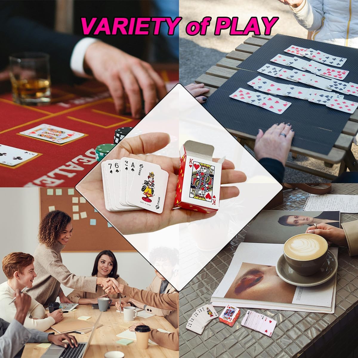 Mini Playing Cards 10 Pack, 1.65" Mini Deck of Cards, Miniature Playing Cards with Great Novelty Gift, Party Favor for Boys and Girls