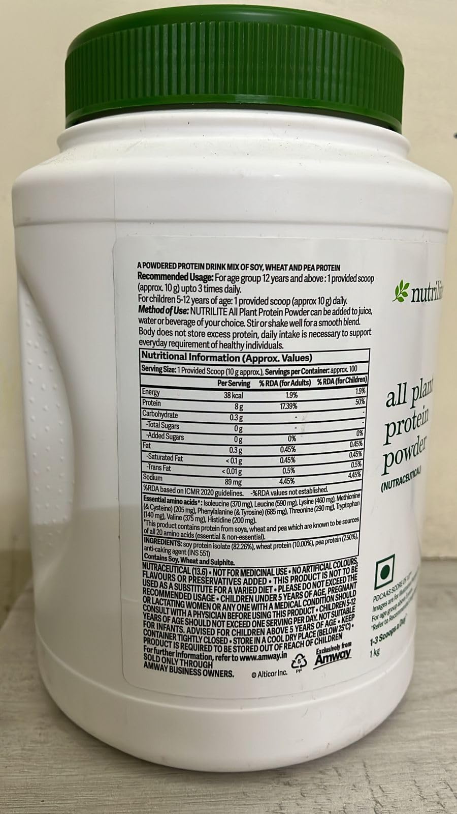 Amway Nutrilite All Plant Protein - 1 kg product image 2