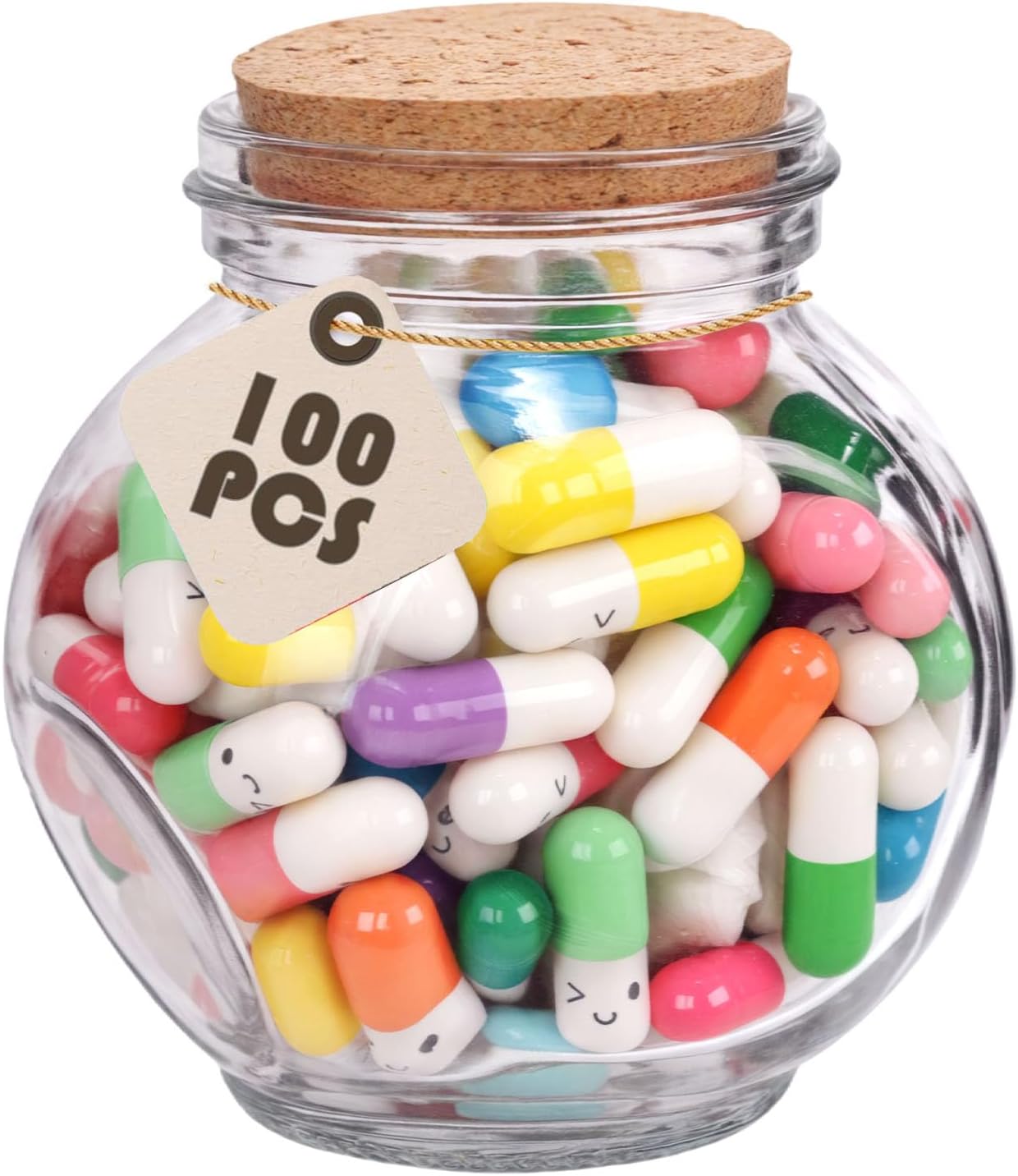FUTUREPLUSX 100 Pcs Capsule Message in a Glass Bottle Lovely Notes Couples Gifts, for Him Her Boyfriend Girlfriend, Long Distance Relationship Gifts, Romantic Gifts for Her