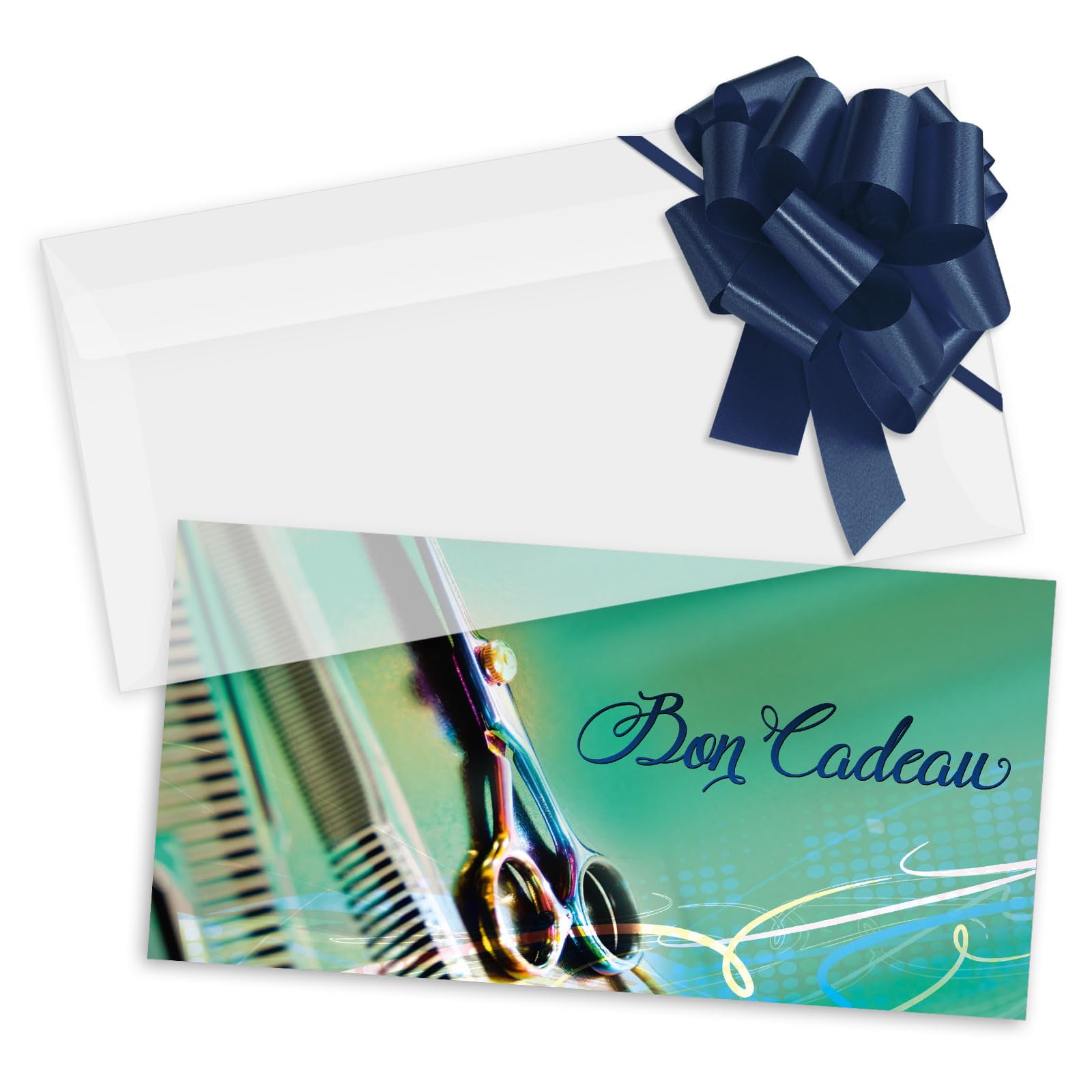 POS BON. 100 formulaires pour créer vos propres bons cadeaux + enveloppe + nœuds ruban, pour des salons de coiffure. K9286F2-100-V2