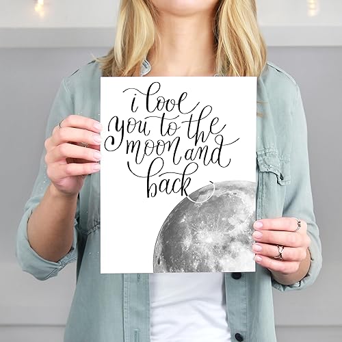 Miniatura 3 de I Love You to the Moon and Back Wall Art Print - Unframed - 8x10  Nursery Décor  Inspirational and Romantic Wall Décor  Add a Touch of Warmth and
