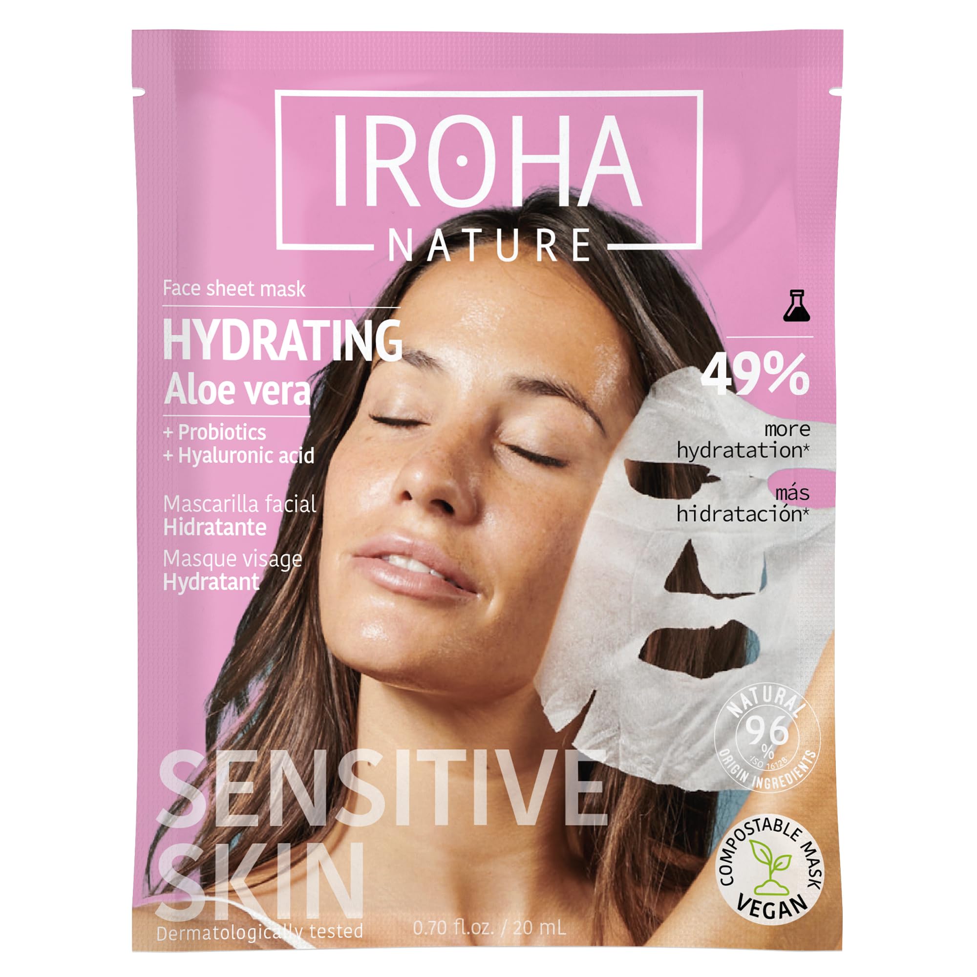 Iroha Nature Tissue Mask Moisturising Aloe Vera+Hamt-In/02 23Ml