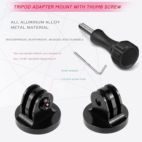 Miniatura 9 de Adaptador de montaje de trípode Alumium, adaptador de montaje roscado GoPro, trípode de cámara de acción, montaje de aluminio, para GoPro Max, GoPro