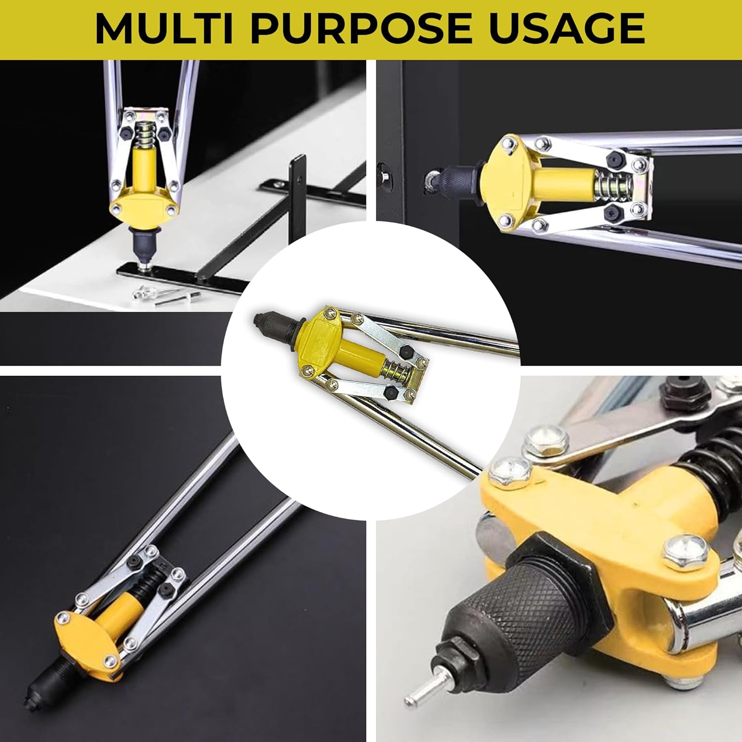 Dream 17 Inch (425MM) Heavy Duty Hand Riveter Gun, Riveting Tool Fast Hitting Rivet Gun 30 rivets and GLOVES