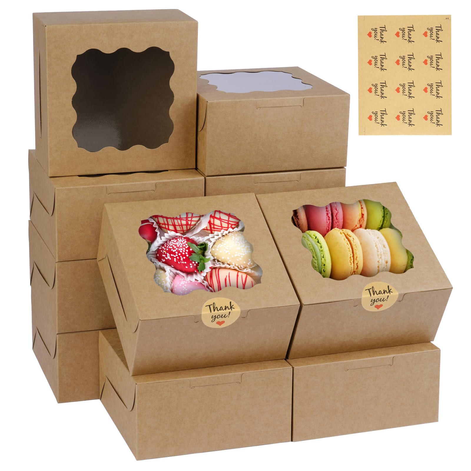 Photo 1 of WINKIO Cookie Boxes, 12-Piece Bakery Dessert Pastry Favor Donut Box