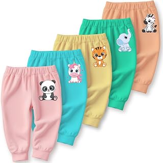 minicult Cotton Pajama Pants with Bright Colors and Fun All Over Prints for Boys & Girls (Pink 2)(Pack of 5) Price In India