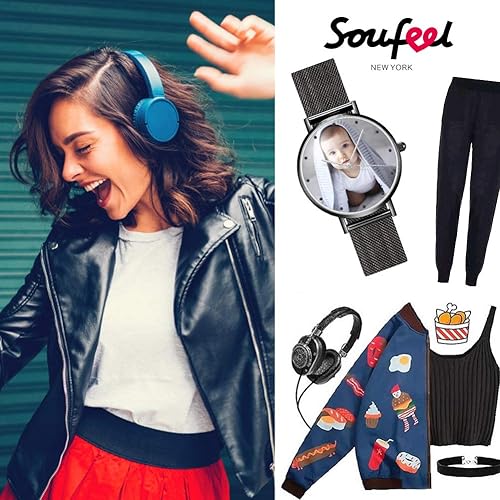 Miniatura 7 de Soufeel - Reloj de fotos personalizado para mujeres y hombres personalizados grabados relojes de pulsera personalizados de acero inoxidable regalo