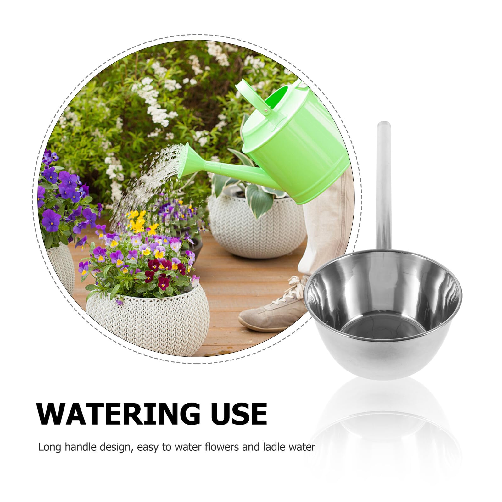 Edelstahl Suppenkelle mit Langem Griff Bruchfest Ergonomisch Geformt Vielseitig für Küche Kantine Garten Leicht zu Reinigen Robust und Langlebig