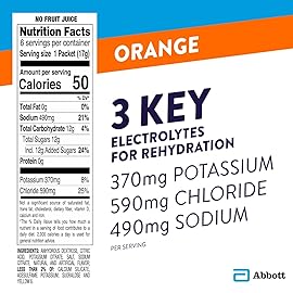 Pedialyte Electrolyte Powder Packets, Orange, Hydration Drink, 100 Single-Serving Powder Packets